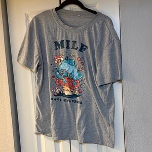 Gray Graphic Women's Top